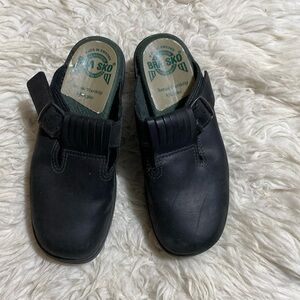 Bra Sko Shoes Womens‎ 38 Casual Comfort Slip On Mule Clogs Black Leather Sweden